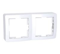 Schneider Electric - Alréa, Cadre saillie standard double, 62x124mm, profondeur 31mm, blanc polaire - ALB61442P