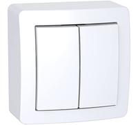 Schneider Electric - Alréa, Double va-et-vient avec cadre saillie, blanc polaire - ALB62056P