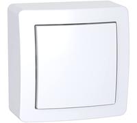 Schneider Electric - Alréa, Poussoir à fermeture avec cadre saillie, blanc polaire - ALB62053P