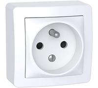 Schneider Electric - Alréa - prise de courant - 2P+T - complet - blanc polaire - ALB62272P