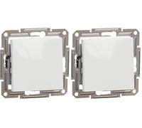 Schneider Electric Asfora EPH0570121D Interrupteur croisé encastré 10 AX- 250 V Bornes à fiche Blanc (Lot de 2)
