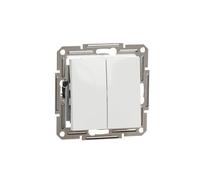 Schneider Electric Interrupteur va-et-vient double Asfora EPH0670121D 10 AX Bornes à fiche Blanc