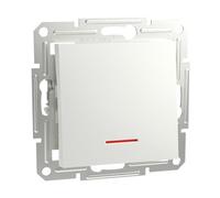 Schneider Electric Asfora EPH1670121D Bouton poussoir encastré avec LED 10 A - 250 V AC, bornes à vis, blanc
