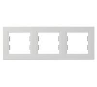Schneider Electric Asfora EPH5800321D Cadre horizontal pour prise et interrupteur, 3 prises, blanc, 1 pièce