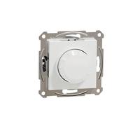 Schneider Electric Asfora EPH6870121D Variateur d'intensité rotatif pour lampes LED halogènes 230 V, 0-370 W, encastré, coupure de phase, blanc