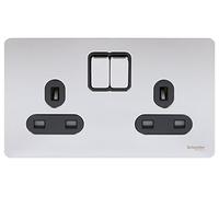 Schneider Electric Assiette plate 13 A DP commuté double prise, GU3420DBPC
