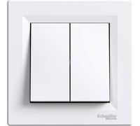 Schneider Electric Bouton-poussoir double Asfora blanc - EPH1100121