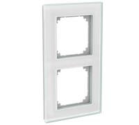 Schneider Electric Cadre, Exxact, solide, verre, 2 compartiments, vertical, horizontal, montage, cristal blanc WDE004036 Cristal blanc