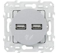 Schneider Electric - Double chargeur USB 2,1A 5V - aluminium - Odace - Schneider G