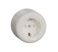 Schneider Electric ELSO WDE015876 Renova Prise 1 prise en saillie avec BRS, prise de contact de protection, montage en saillie pour pièces humides, blanc rond, 16 A - 250 V CA