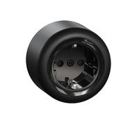 Schneider Electric ELSO WDE015976 Renova Prise 1 prise en saillie avec BRS, prise de contact de protection, montage en saillie pour pièces humides, noir rond, 16 A - 250 V CA