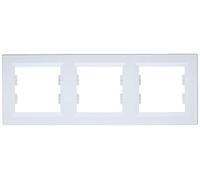 Asfora - horizontal 3-gang frame - white