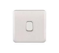 Schneider Electric GGBL1012RBSSS Lisse Déco sans vis 10 A 1 G 2 W Commutateur BSS 240 V, GGBL1012RWSSS, 240V