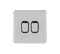 Schneider Electric GGBL1022BPC Lisse Lot de 10 interrupteurs 2 voies 10 AX Chrome poli intérieur noir