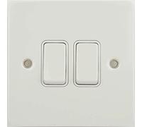 Schneider Electric GU1222WPW Ultimate Plaque Plat 2 Va et Vient Blanc Métal