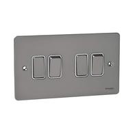 Schneider Electric GU1242WPN Ultimate Plaque plate 1 pôle 2 voies 4 voies Nickel nacré