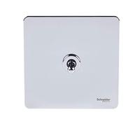 Schneider Electric GU1412TPC Ultimate Plaque plate sans vis 2 voies 1 bouton Chrome