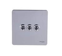 Schneider Electric GU1432TPC Ultimate Plaque plate sans vis, 1 pôle, 2 voies, Chrome