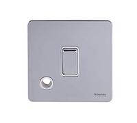 Schneider Electric GU2413WPC Ultimate Plaque plate sans vis, 2 pôles, 1 interrupteur, Chrome