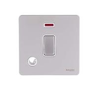 Schneider Electric GU2414WPN Ultimate Plaque plate sans vis, 2 pôles, 1 interrupteur, nickel nacré