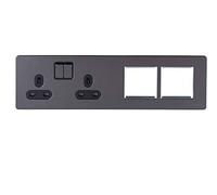 Schneider Electric GU34202DMPBBN Plaque plate sans vis avec interrupteur 2 x 2P + E avec volet Noir