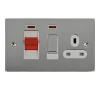 Schneider Electric GU4201WPC Ultimate Plaque Plate, Cuisinière, 45 A, 230 V, Blanc