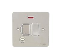 Schneider Electric GU5214WSS Ultimate Plaque plate avec interrupteur à fusible Neon Acier