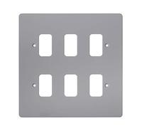 Schneider Electric GUG06GPW Ultimate Grid System Plaque Plate 6 Vitesses Métal Blanc
