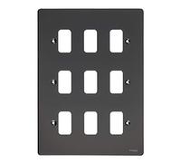 Schneider Electric GUG09GBN Plaque plate Ultimate Grid System 9 vitesses Nickel Noir