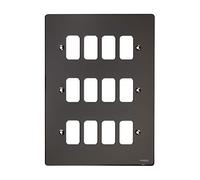 Schneider Electric GUG12GBN Ultimate Grid System Plaque plate 12 vitesses Cadre Nickel Noir