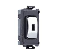 Schneider Electric GUG20DPKBMS Ultimate Grid System Module interrupteur à clé 2 pôles Miroir Acier/Noir
