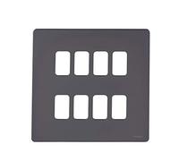 Schneider Electric GUGS08GBN Système de grille sans vis 8 vitesses Nickel noir
