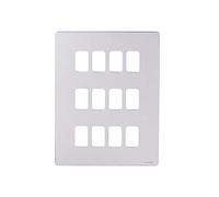 Schneider Electric GUGS12GMS Ultimate Grid System Plaque sans vis avec cadre 12 vitesses Acier miroir