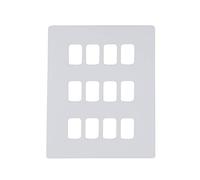 Schneider Electric GUGS12GPW Ultimate Grid System Plaque sans vis avec cadre, 12 vitesses, métal blanc
