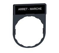 Schneider Electric - Harmony - Porte-étiquette 30x40 + étiquette 'Arret-Marche' 8x27 - Blanc/Noir - ZBY2166