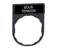 Schneider Electric ZBY2126 Harmony - porte-étiquette 30x40 + étiquette 'SOUS TENSION' 8x27 - blanc/noir