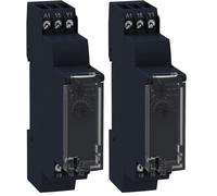 Schneider Electric - Harmony Time RE17 - relais tempo bifonction - 1OF - 24Vcc 24 à 240Vca - RE17RAMU (Lot de 2)