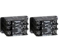 Schneider Electric - Harmony XAC - bloc contact à rappel - 1O+2F - montage frontal - 2 vitesse - XENG1191 (Lot de 2)