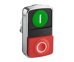 Schneider Electric - Harmony XB4 - tête bouton double touche - Ø22 - marqué - vert/rouge - ZB4BL7341