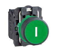 Schneider Electric Bouton poussoir impulsion Harmony XB5 Ø22 vert marqué 1F vis étrier XB5AA3311
