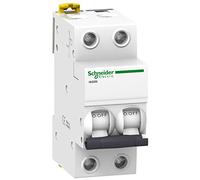 Schneider Electric iK60N 2P 6A C Interrupteur Automatique Miniature Blanc Rocker 1 Voie Bouton Poussoir Automatique