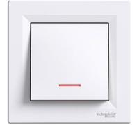 Poussoir lumineux 1 poste Asfora Blanc Schneider