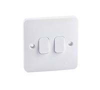 Schneider Electric - Lisse blanc moulé, double interrupteur 2 voies, 10AX, GGBL1022S, blanc