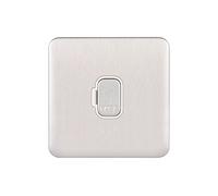 Schneider Electric Lisse GGBL5000WSS Unité de raccordement à fusible simple sans interrupteur 13 A en acier inoxydable avec insert blanc