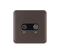 Schneider Electric Lisse GGBL7020BMBS Prise d'antenne simple TV/FM, 240 V, bronze moka avec insert noir