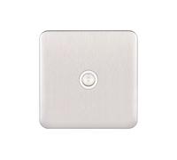 Schneider Electric Lisse Screwless Deco GGBL7010WSS Prise d'antenne TV/FM simple en acier inoxydable avec insert blanc 240 V