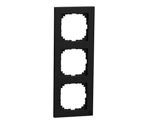 Schneider Electric MEG4030-3603 M-Pure Cadre de finition pour 3 prises Noir mat