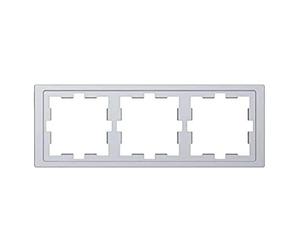 Schneider Electric MERT Cadre D-Life Triple en Acier Inoxydable, Acier Inoxydable, 3 fach