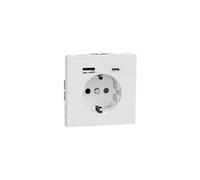 Schneider Electric Prise Schuko MEG2367-6035 USB Type A+C 2 pôles + E design système Blanc Lotus