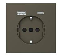Schneider Electric Merten MEG2367-6052 Prise Schuko avec port USB type A + C, design système, moccamétallic, référence MEG2367-6052